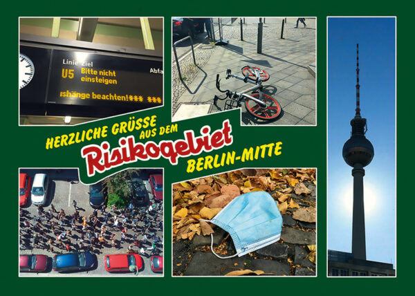 Postkarte Herzliche Grüsse aus dem Risikogebiet Berlin Mitte